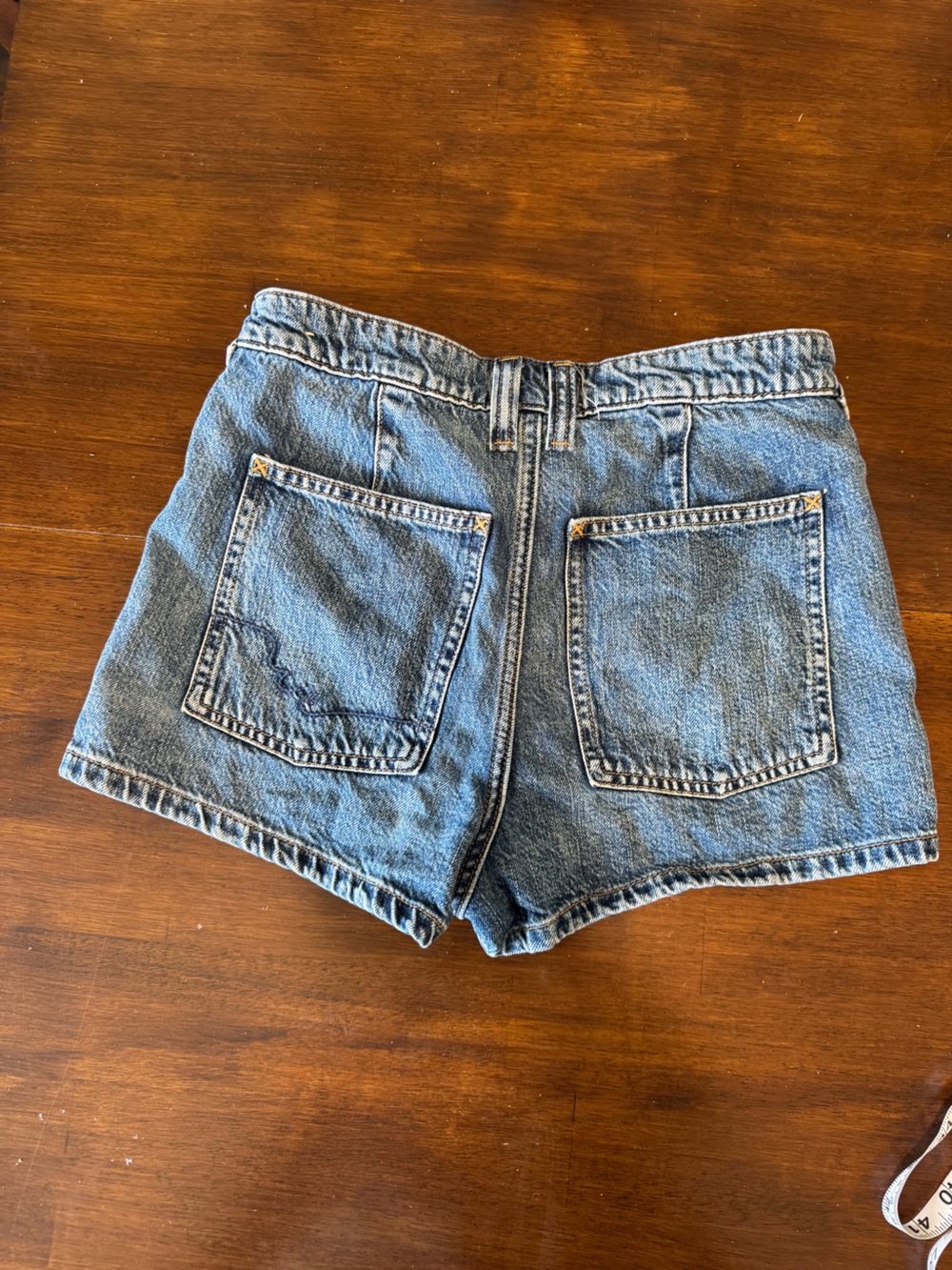 Free People We The Free Bettie Sailor Shorts Med Wash Denim Size 27 Retail $68 - Picture 6 of 15